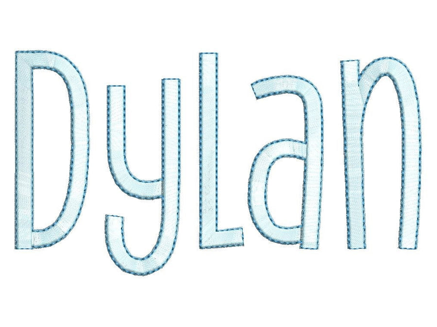 Satin Stitch And Outline Thin Tall Font