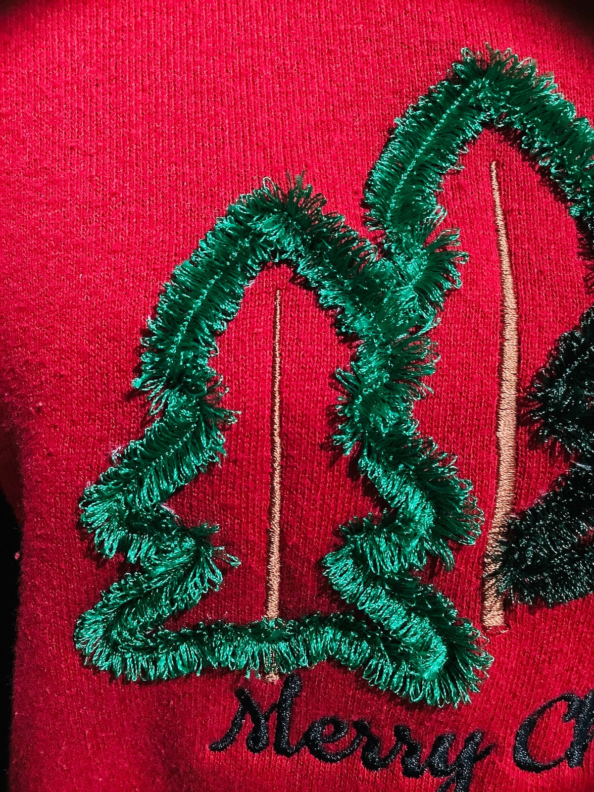 Fringed Christmas Tree Outline 3 In A Row