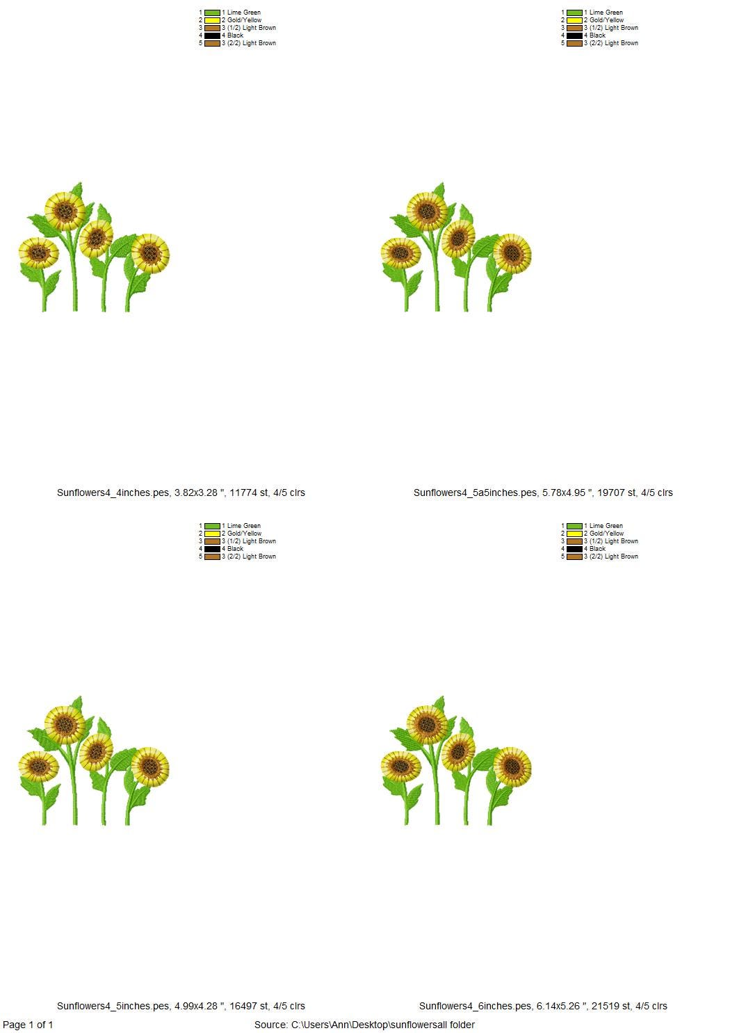 Fringed Sunflower 4 Stems