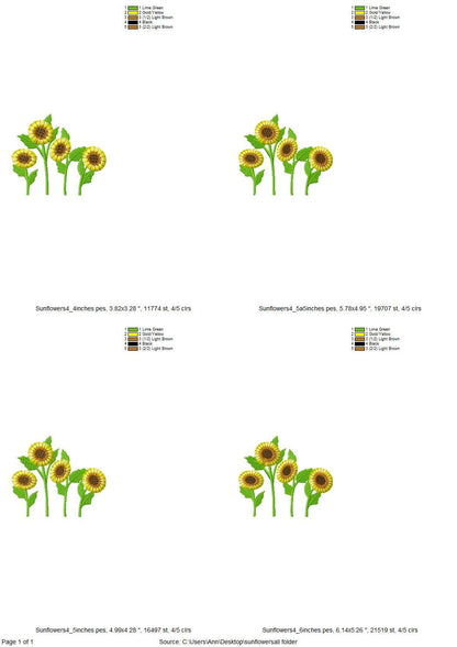 Fringed Sunflower 4 Stems