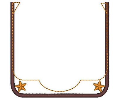 Western style Pocket Applique Set of 5 styles machine embroidery