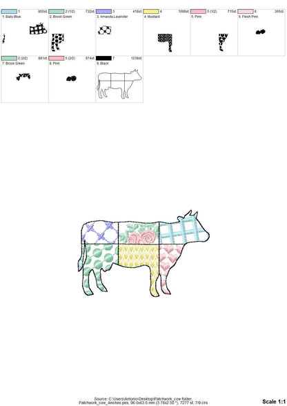 Patchwork Patterned Farm Cow