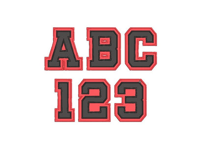 Two layers double applique and outline Athletic Sport High School Team