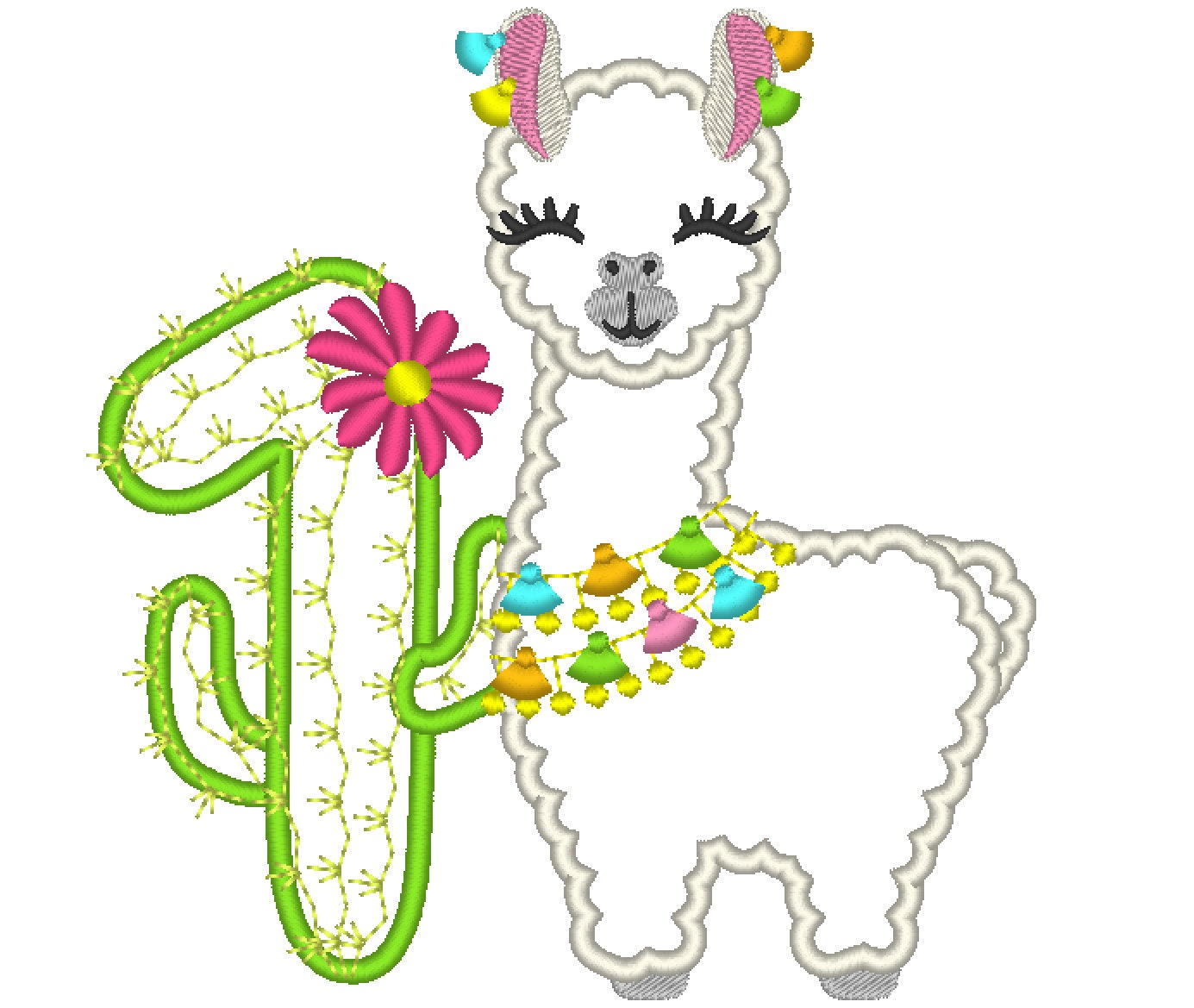 Llama Cactus Birthday Number Set