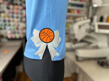 Basketball Sports Bow Applique