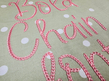 Narrow Bold Authentic Hand Chain stitch FONT machine embroidery designs