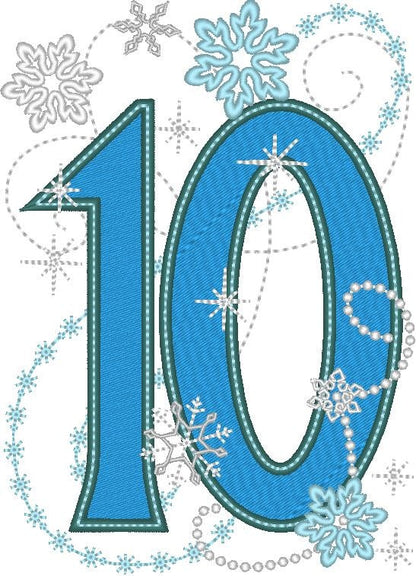 Frozen Snowflake Birthday Numbers