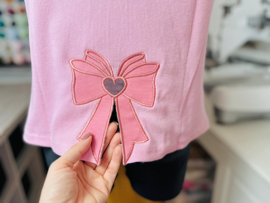 Coquette Lace Side Bow Applique