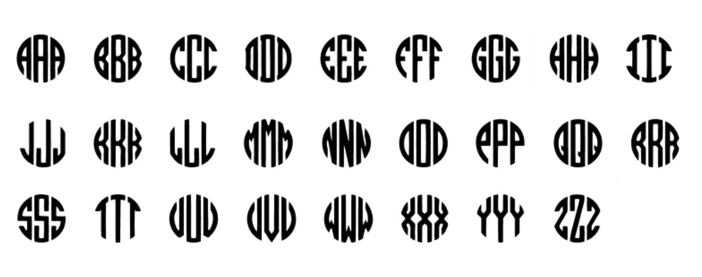 Iridescent Chevron Circle Monogram Font