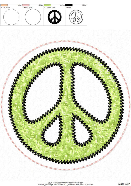 Peace Sign Faux Patch glitter HTV