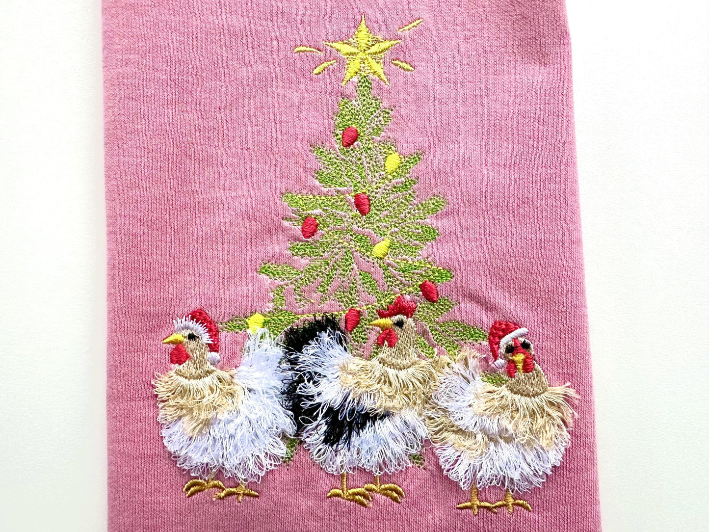 Chicken Christmas Party machine embroidery designs Fringed Fluffy