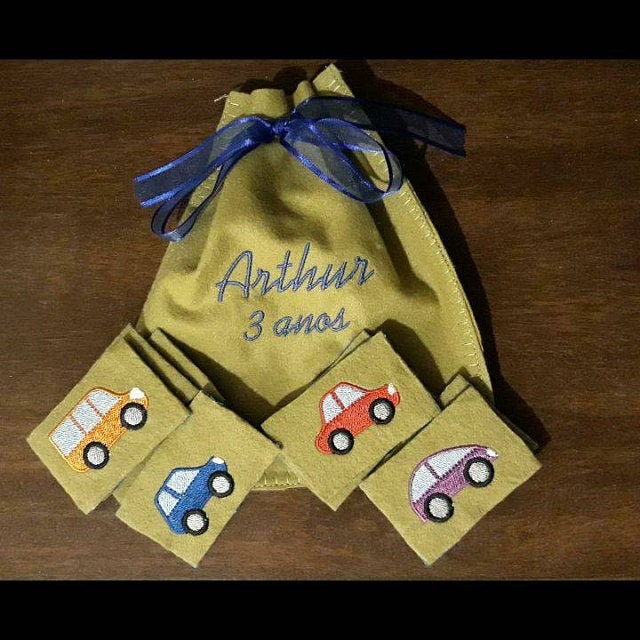 Mini Cars Applique And Fill Stitch Set of 4