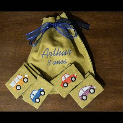 Mini Cars Applique And Fill Stitch Set of 4