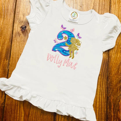 Little Fairy Outline Birthday Numbers Applique