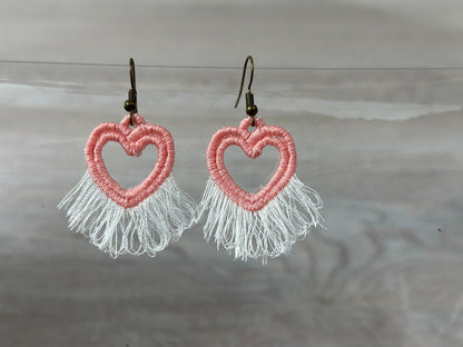 Cute Fringed Heart Earrings
