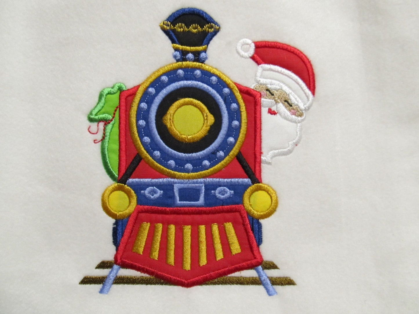 Santa Driving Christmas Train Applique
