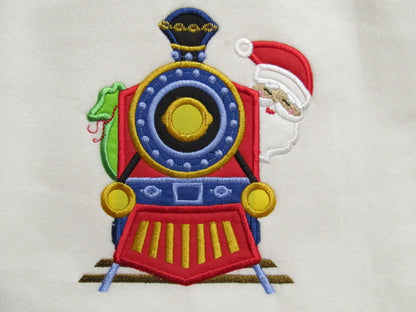 Santa Driving Christmas Train Applique
