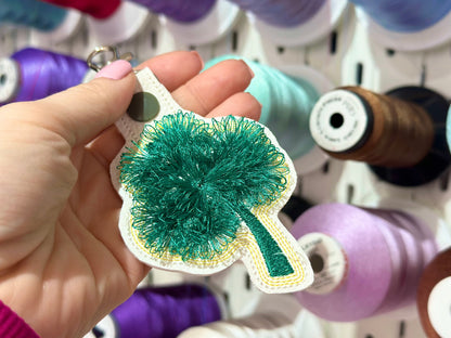 Fringed Shamrock Clover Keychain