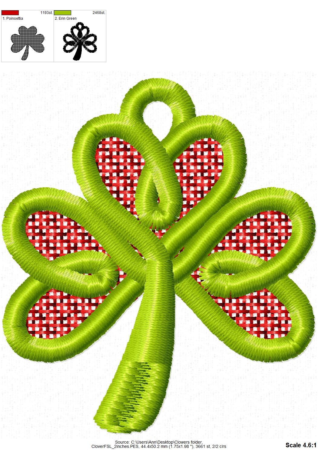 Shamrock Clover Flower Charm FSL