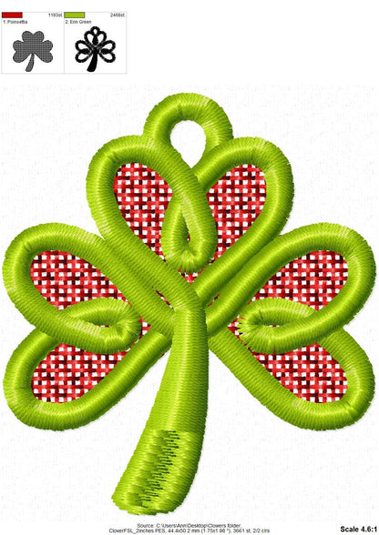 Shamrock Clover Flower Charm FSL