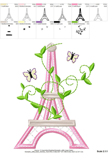 Romantic Eiffel Tower Applique