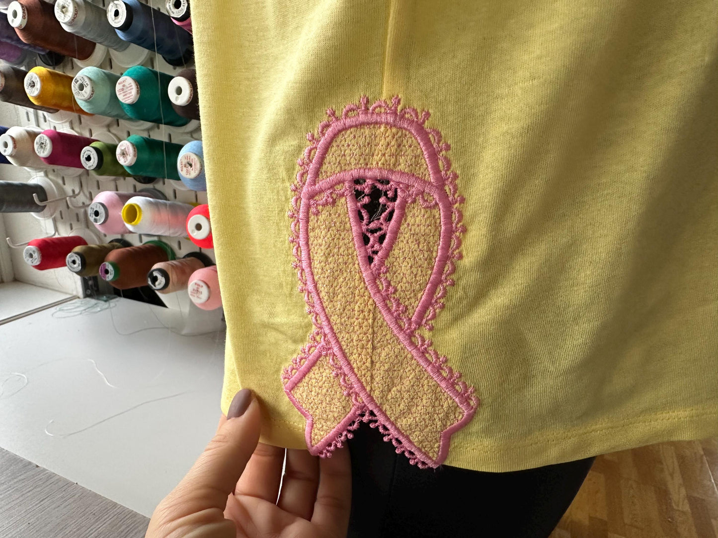 Cancer Ribbon Side Bow