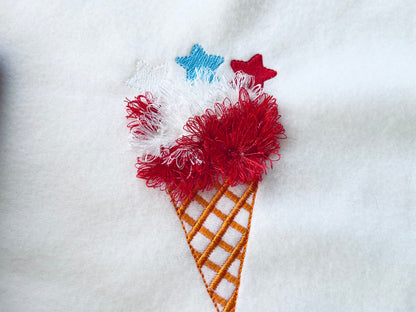 Patriotic Fringed Ice Cream Cone