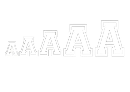 Varsity Block Sport Glitter HTV Vinyl Font Applique