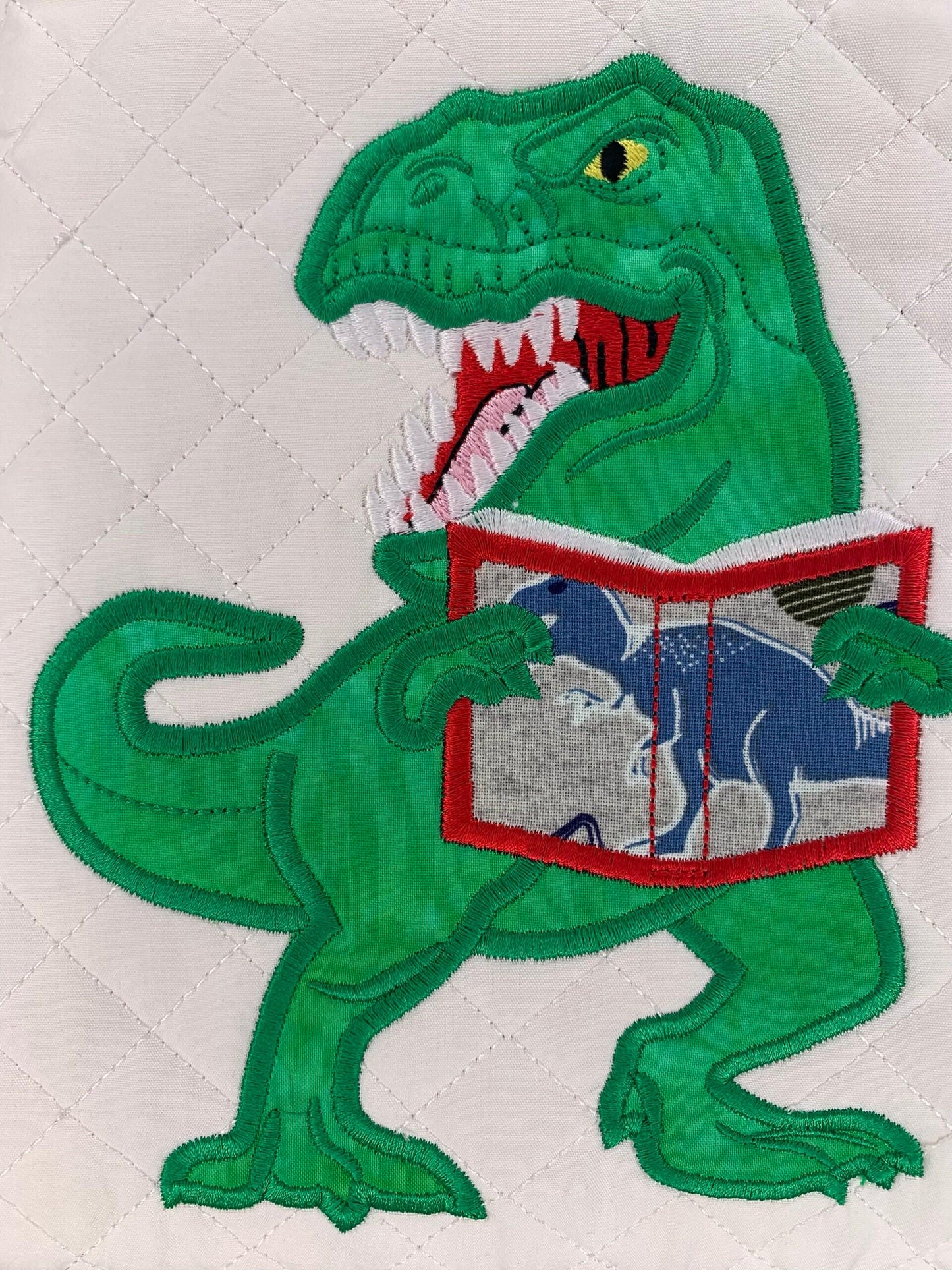 Dinosaur Reading Book Applique
