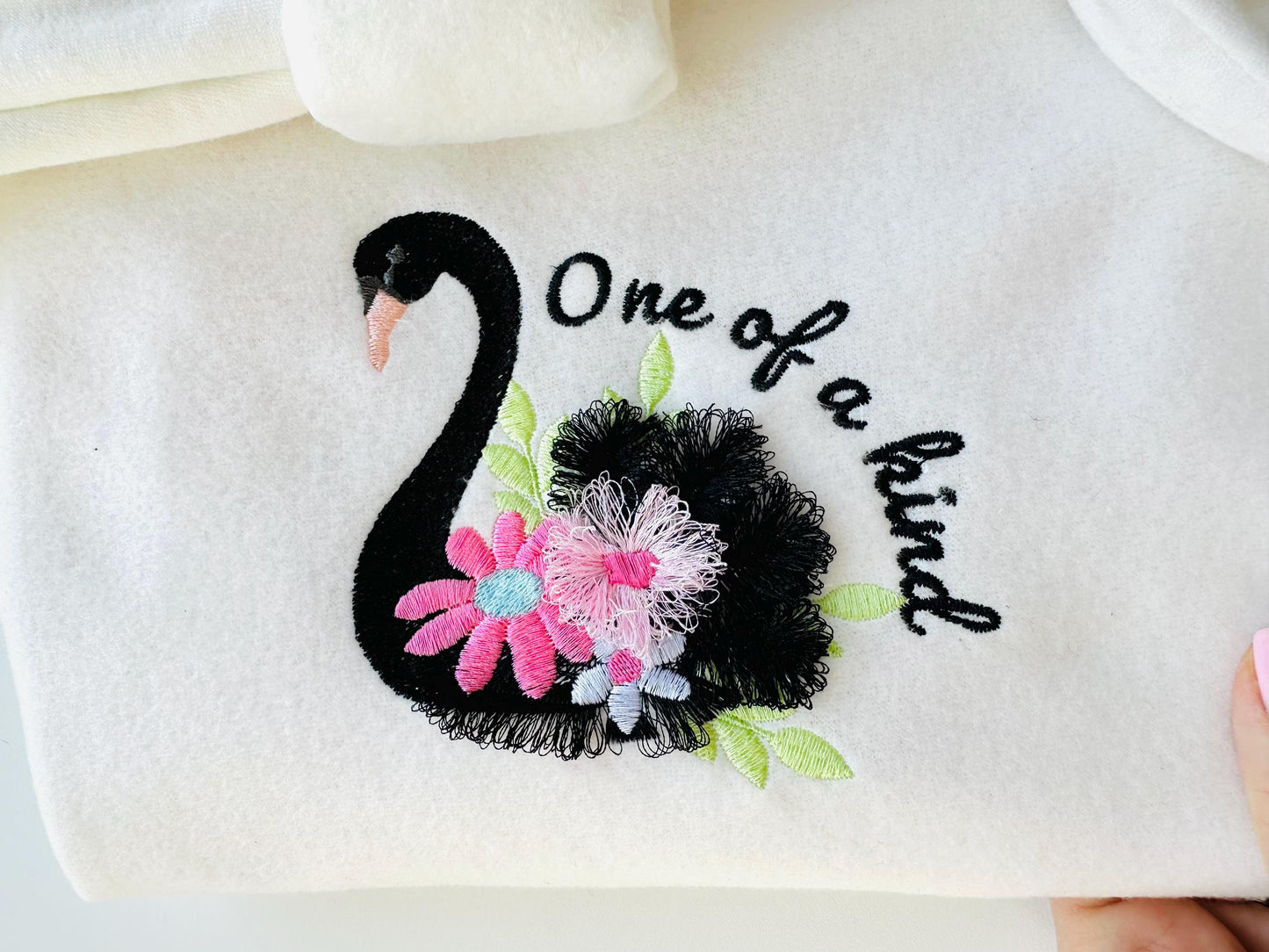 Boho Fringed Black Swan