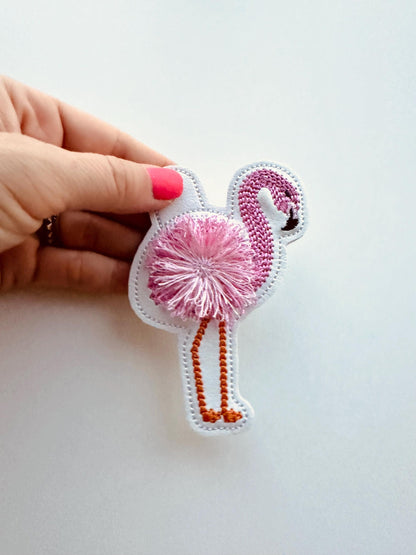 Fringed Flamingo Keychain