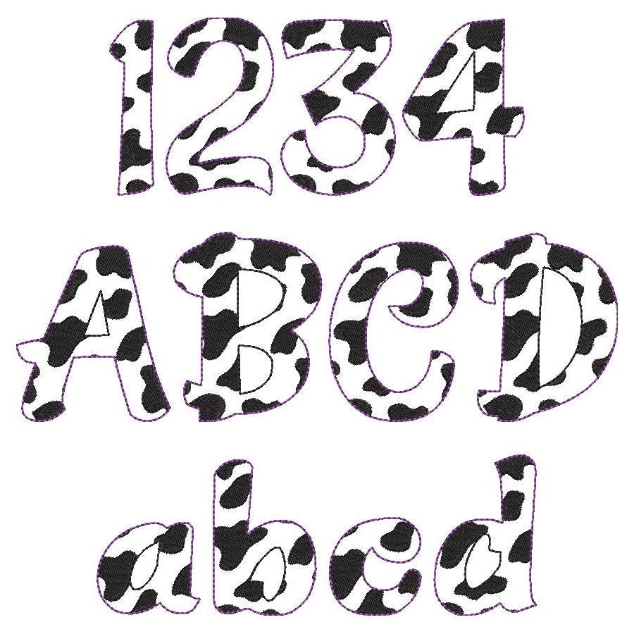 Cow Spots Patterned Font Daniel
