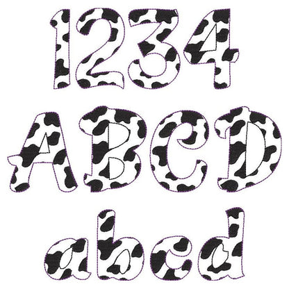 Cow Spots Patterned Font Daniel