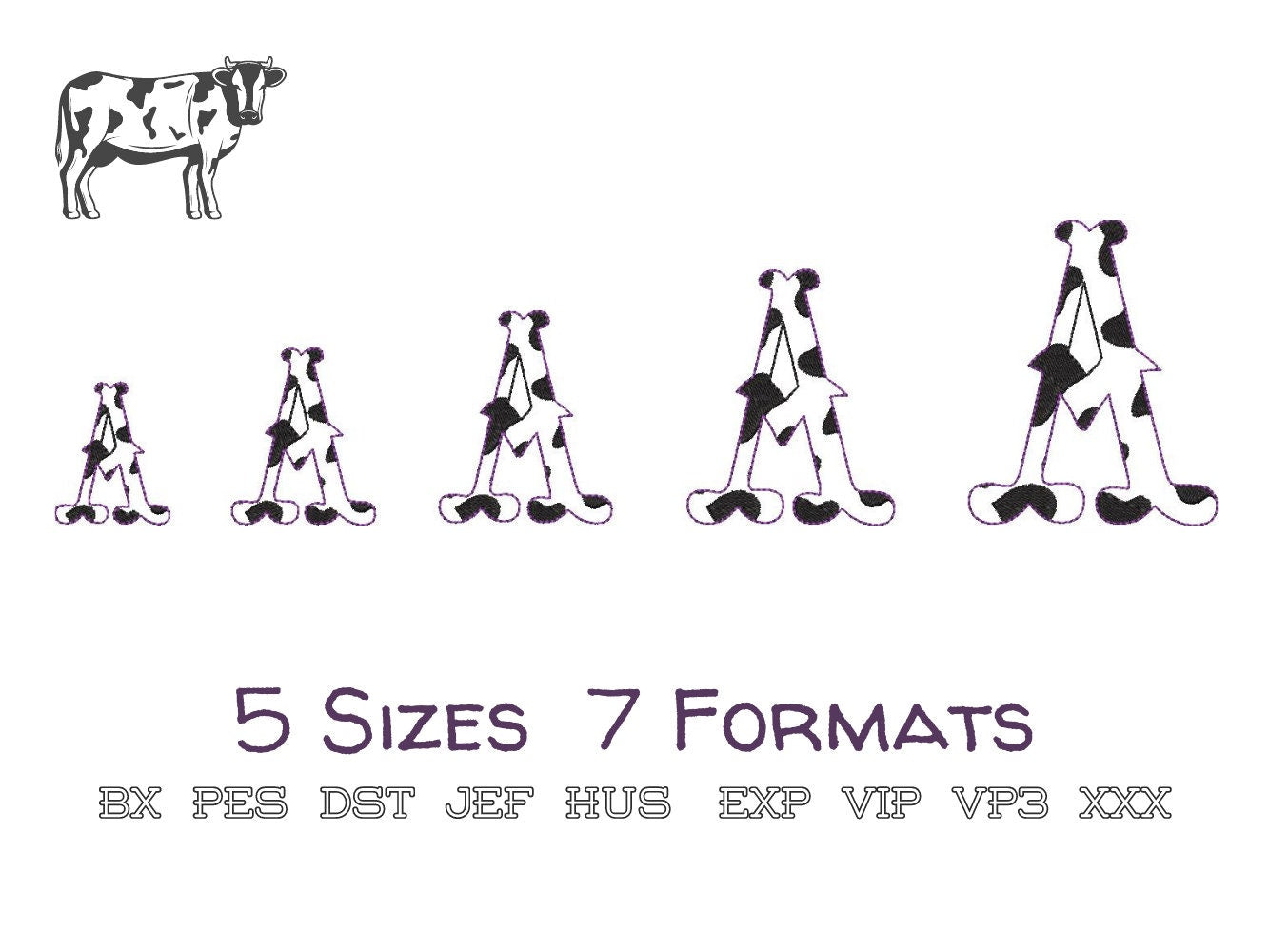 Cow Spots Patterned Fishtail Font