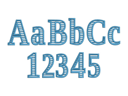 Block Striped Font Satin Stitch