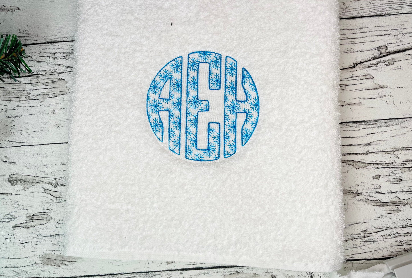 Snowflake Monogram A-Z, awesome winter frozen snow three letters circle