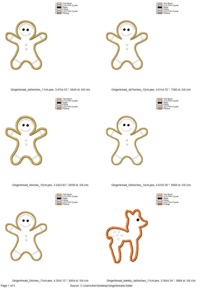 Christmas Gingerbread Man Cookie Set ITH