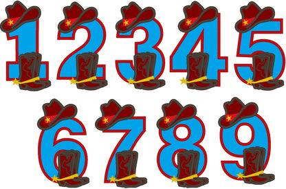 Cowboy Birthday Numbers Applique