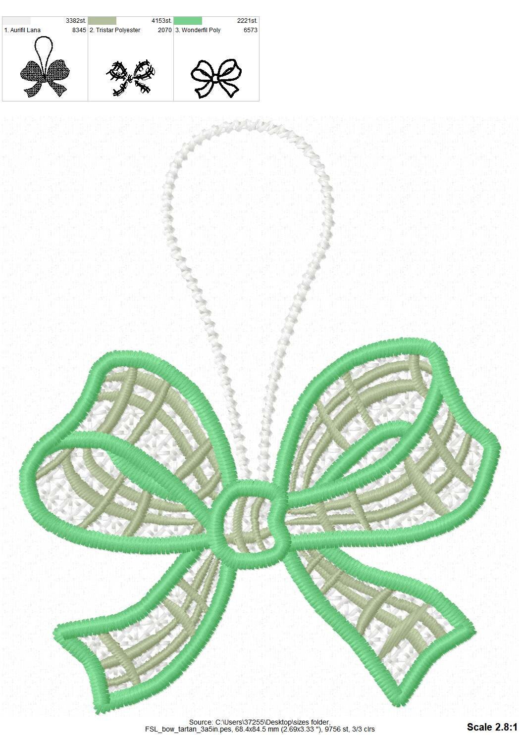 Gingham Plaid Bow Christmas Tree Ornament