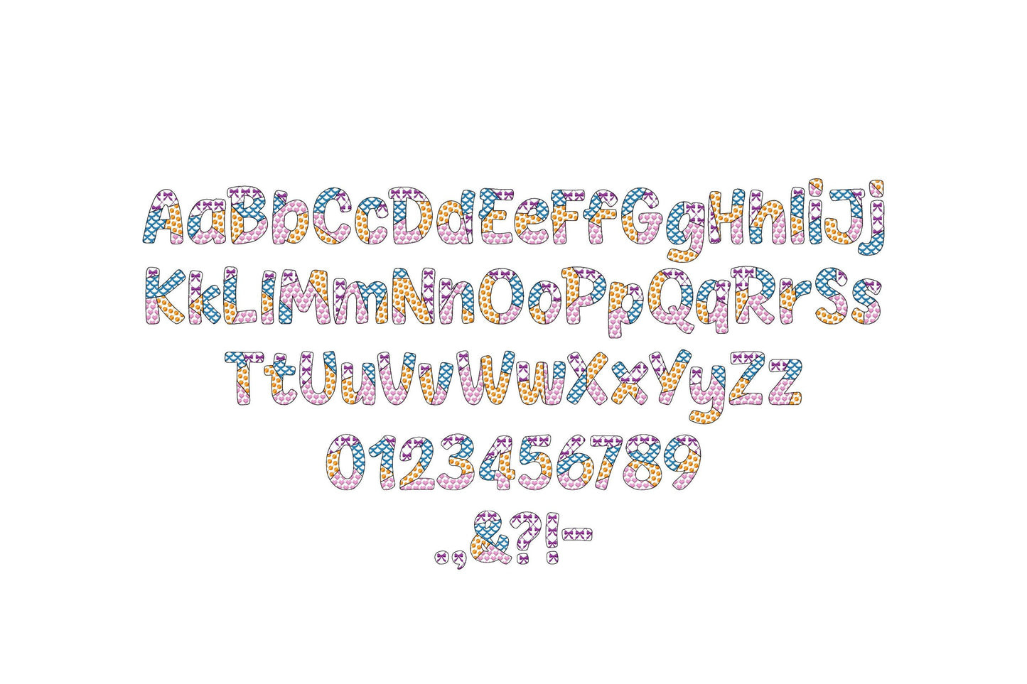 Patchwork Patterned Summer Font