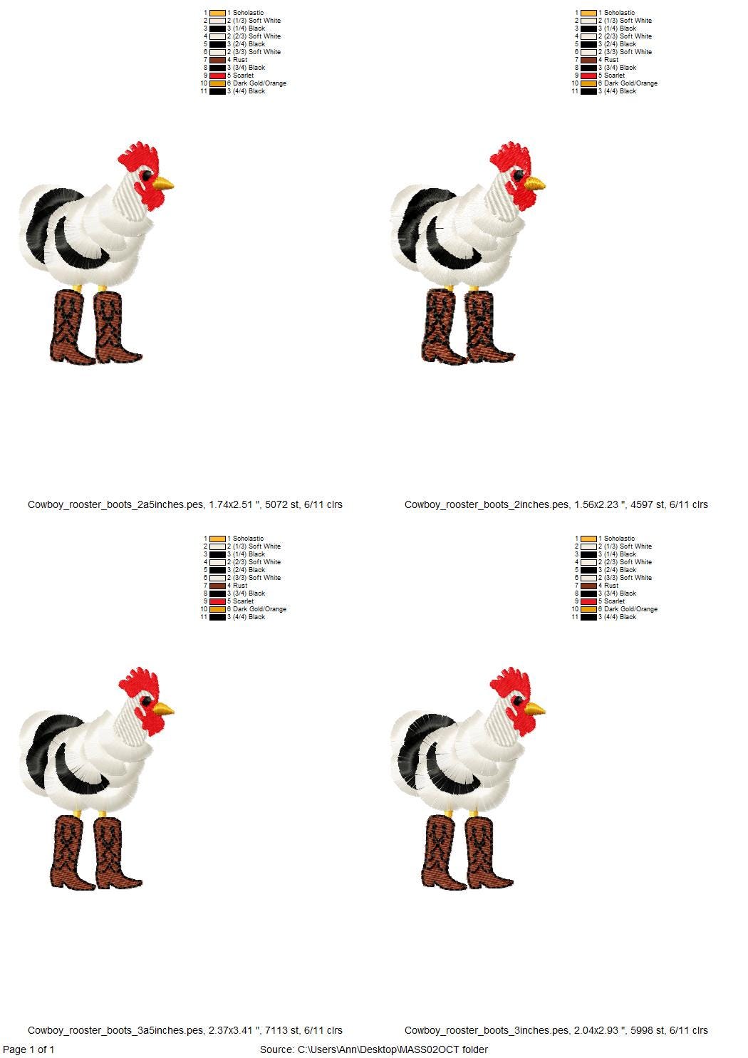 Fringed Rooster with Cowboy Boots