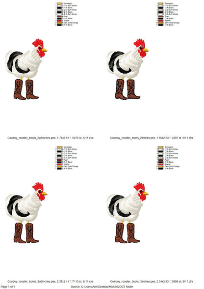 Fringed Rooster with Cowboy Boots