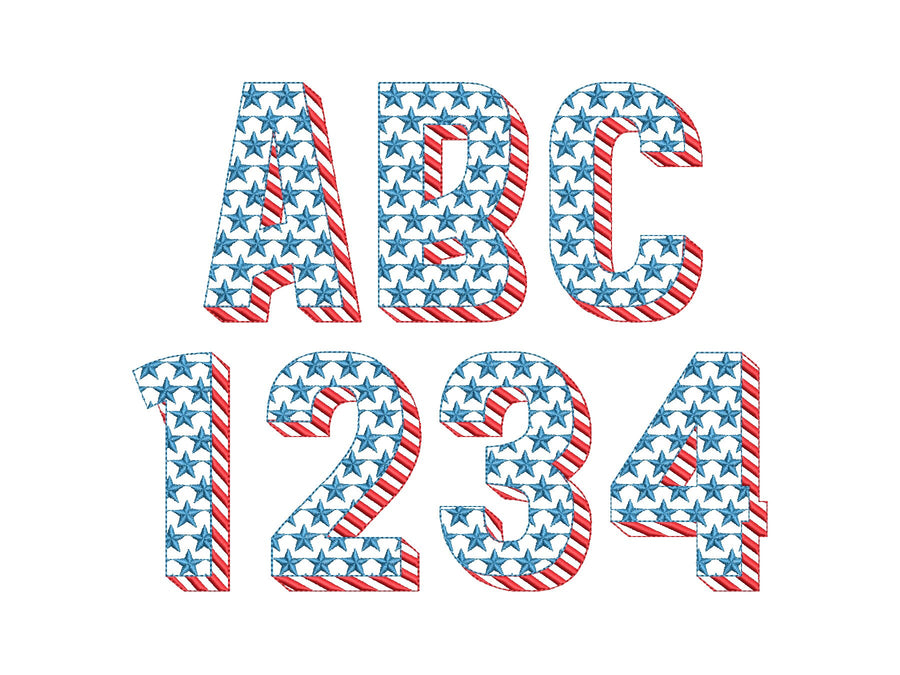 Shadow Patriotic Font