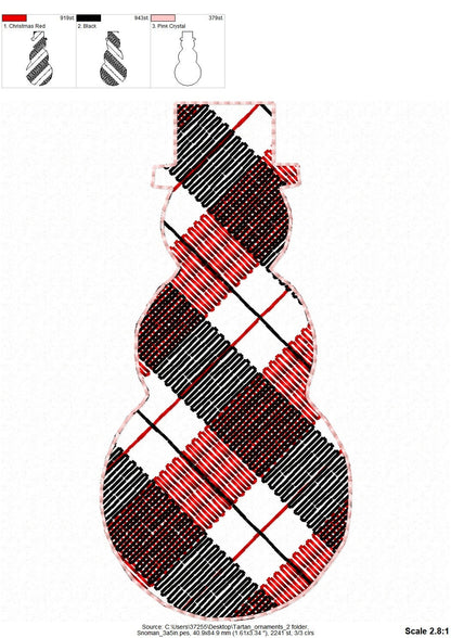 Gingham Plaid Christmas Tree Ornaments ITH