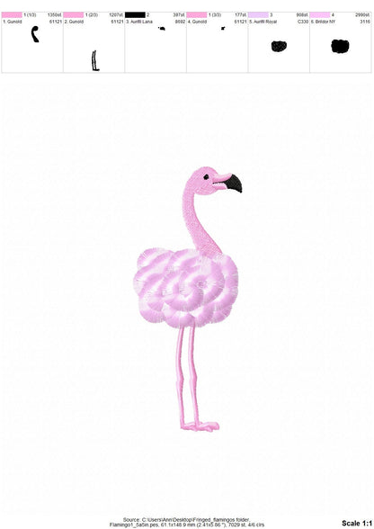 Fringed Flamingo Set of 2