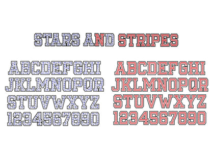 Patriotic Star Patterned Block Font