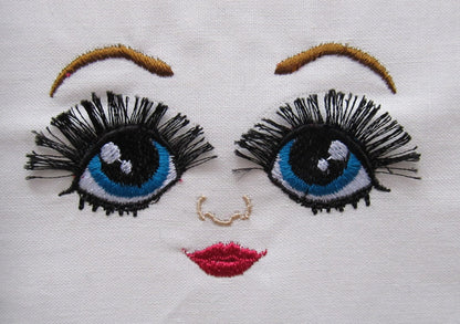 Doll Fringed Eyelashes and Eyes Set of 6