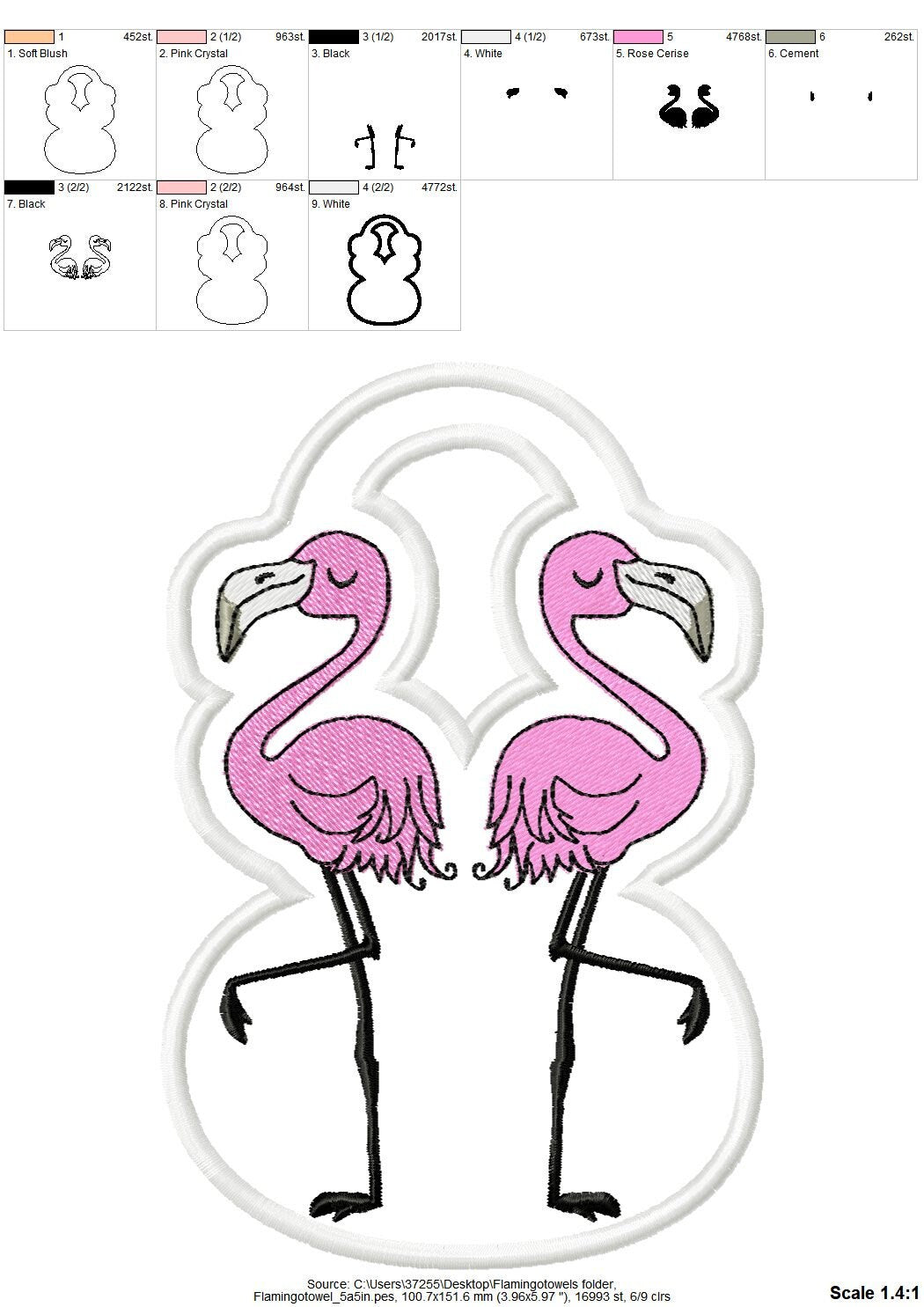 Flamingo Towel Hanging Hole Topper
