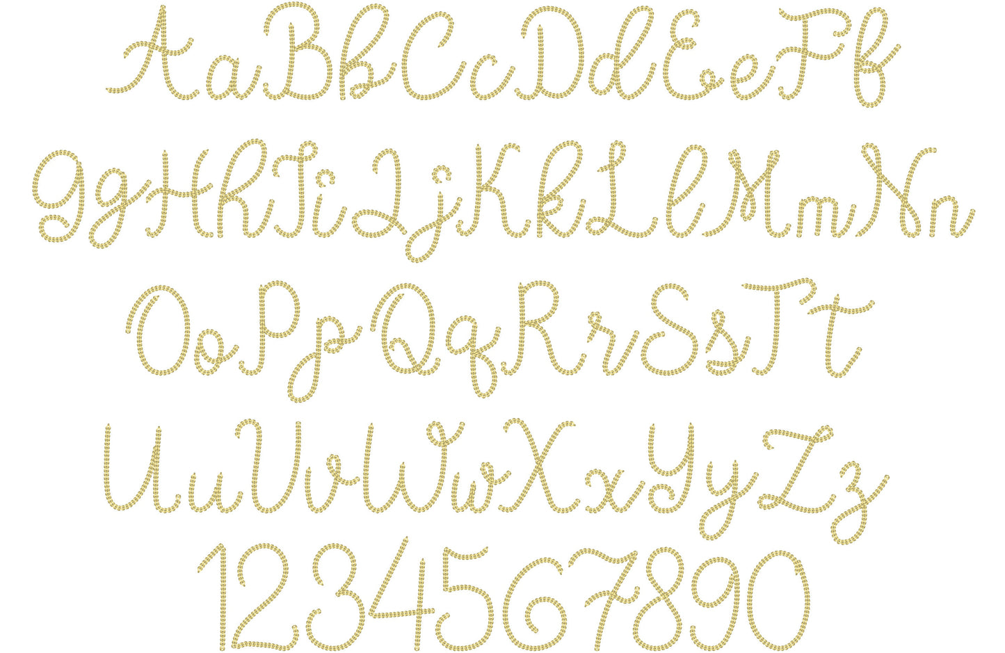 Dense Bold Chain Stitch Font