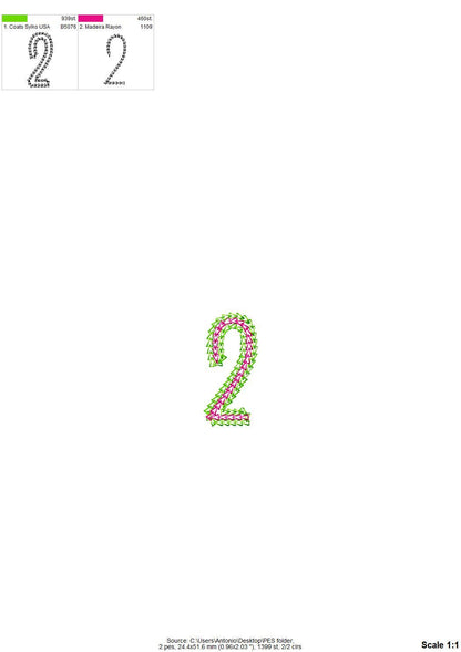 2-Color Urban Chain Stitch Font